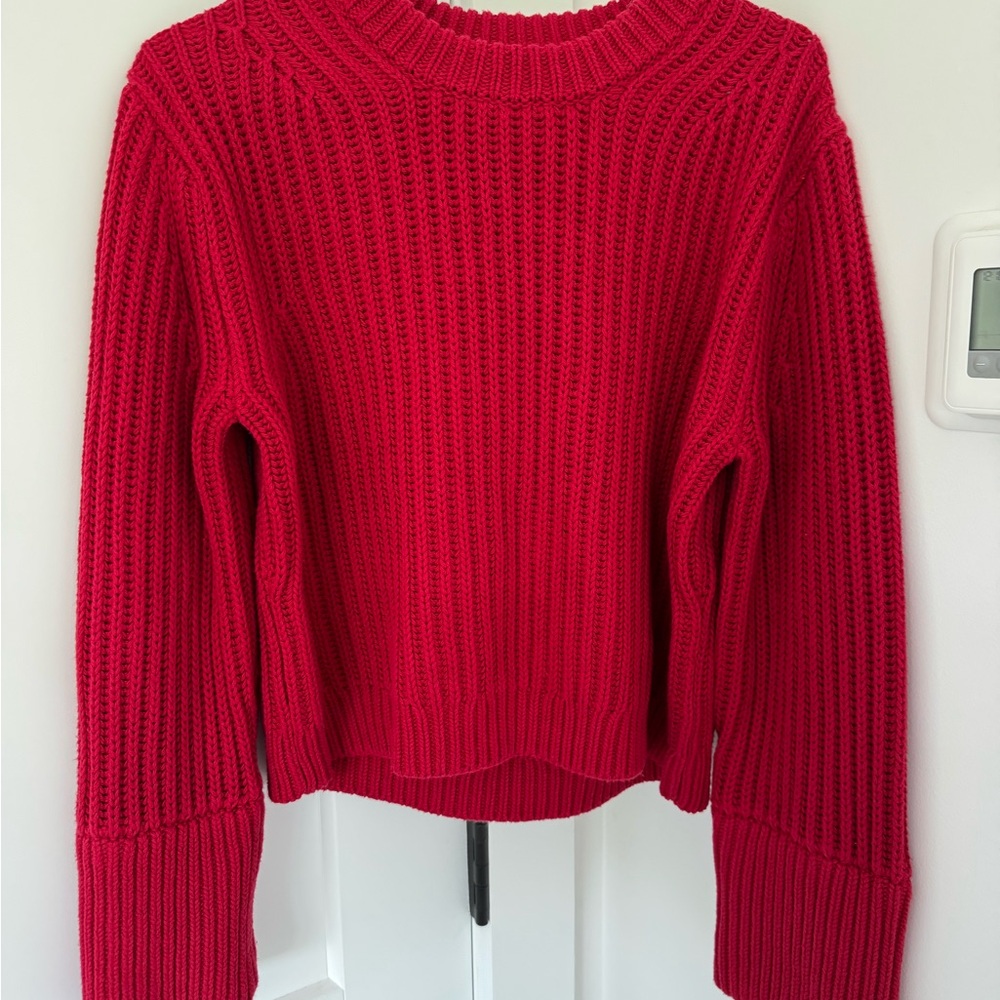 J. Crew Vibrant Red Crew Neck Sweater